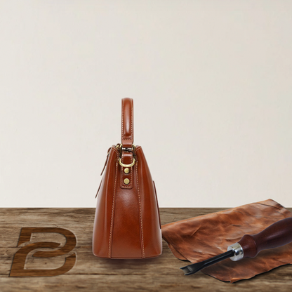 BERK | Mini leather bag with structured top handle