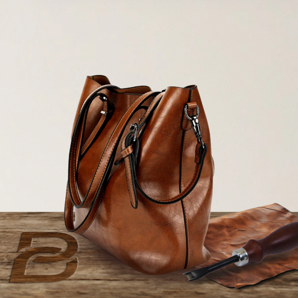 BERK | Vintage Glossy Leather Tote Bag