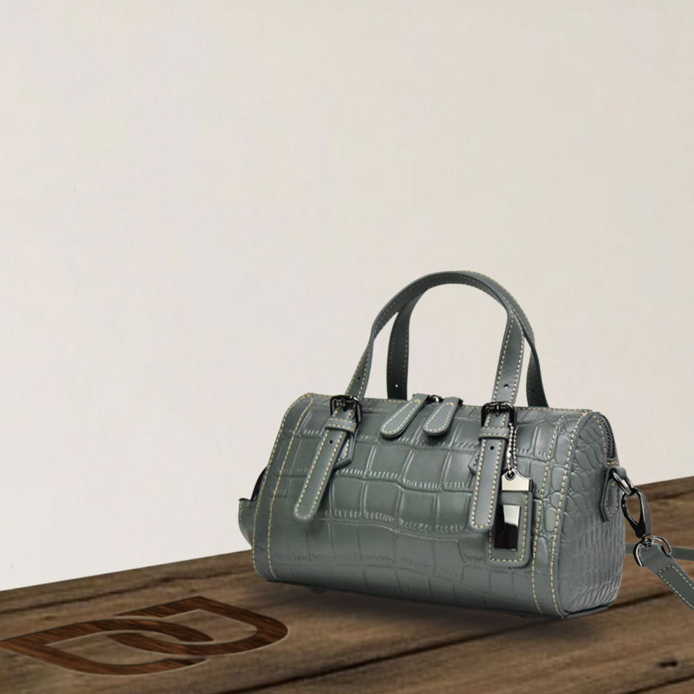 BERK | Cowhide handbag with crocodile pattern