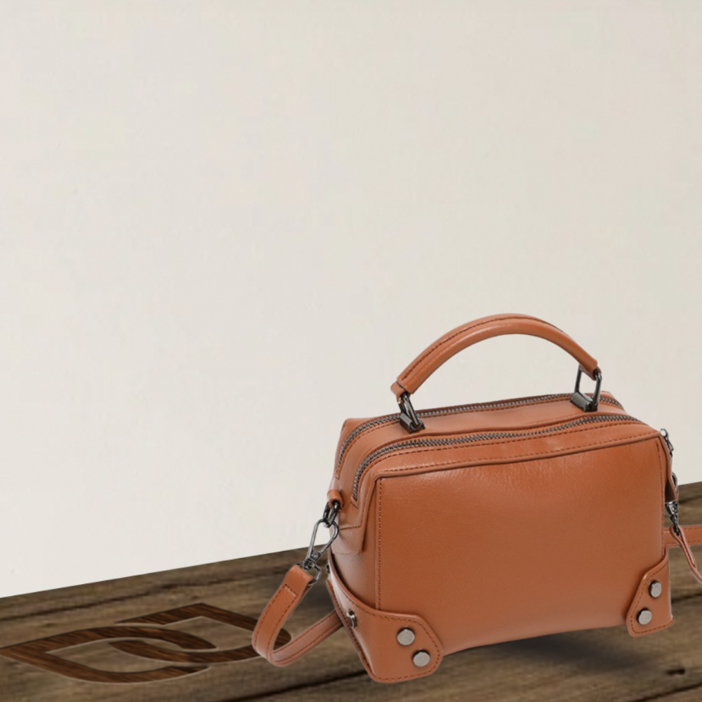 BERK | Premium Leather Box Satchel Bag with Dual Zippers