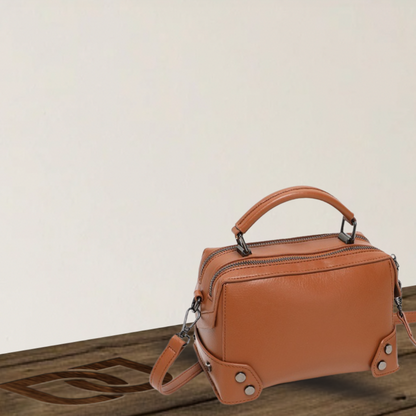 BERK | Premium Leather Box Satchel Bag with Dual Zippers
