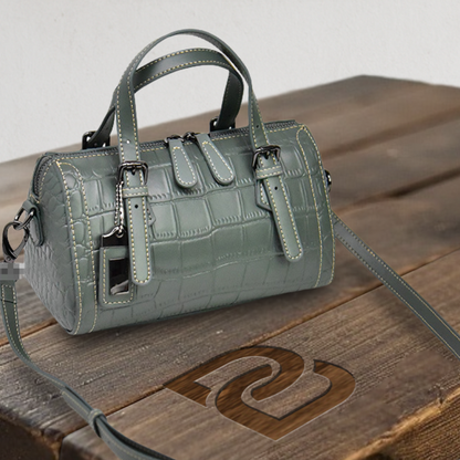 BERK | Cowhide handbag with crocodile pattern