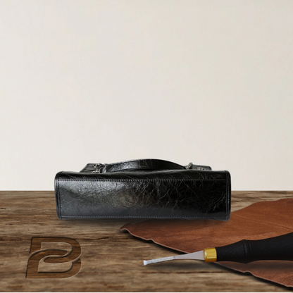 BERK | Leather tote bag with chain strap