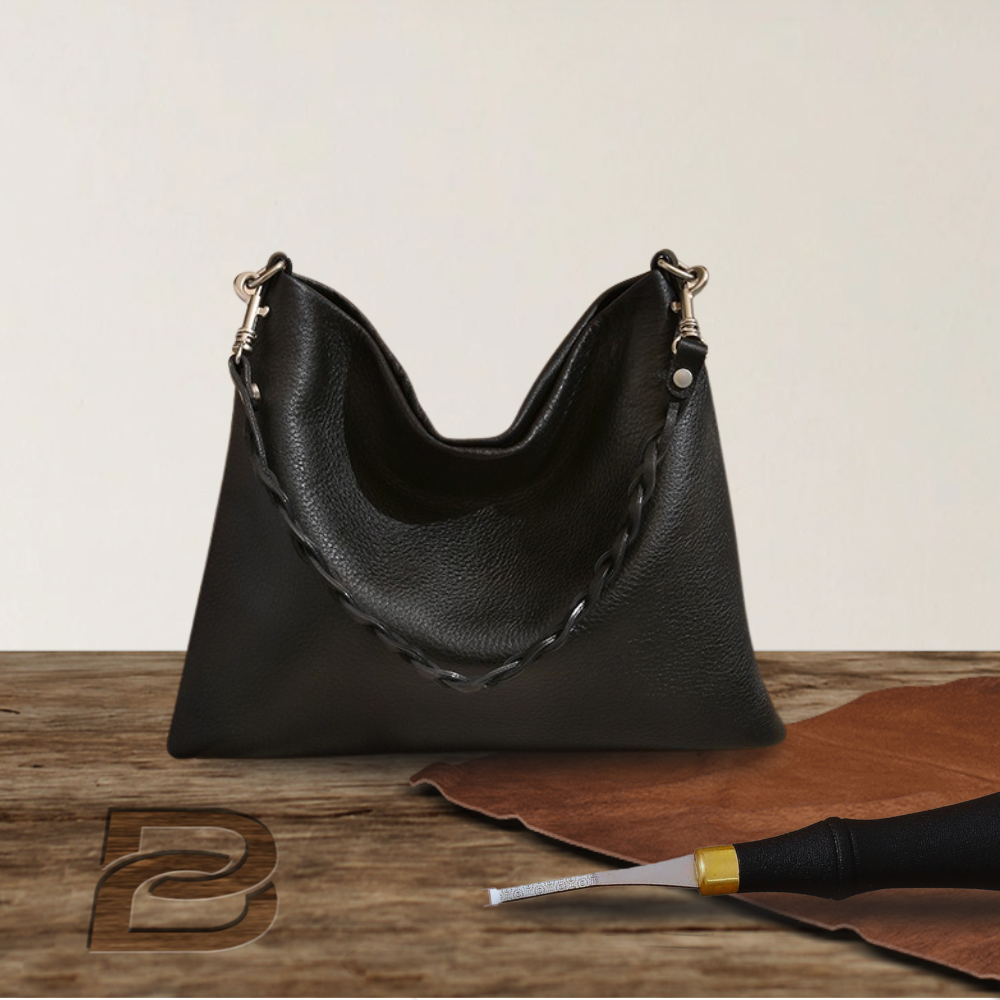 BERK | Banded leather carrier bag with loop