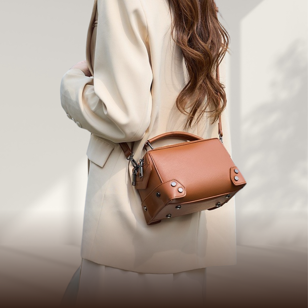 BERK | Premium Leather Box Satchel Bag with Dual Zippers