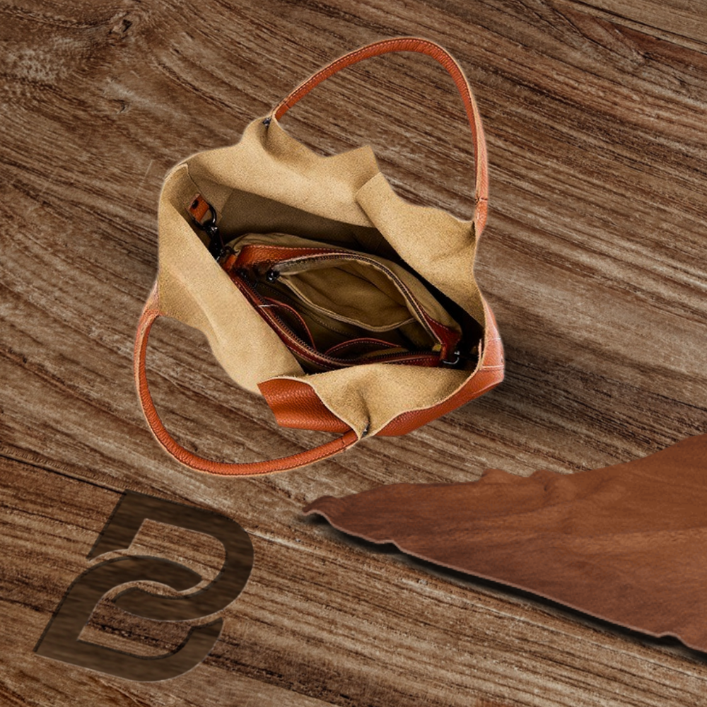 BERK | Leather tote with reinforced handle and case