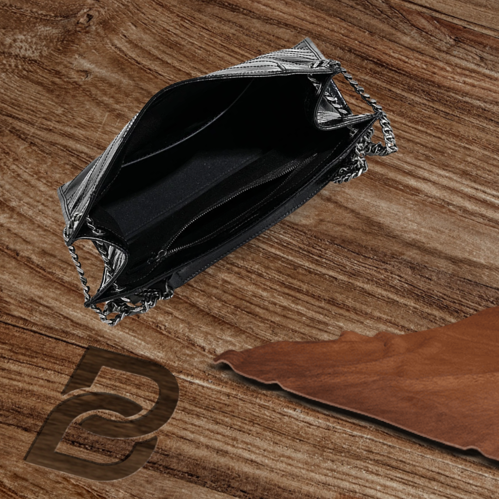BERK | Leather tote bag with chain strap