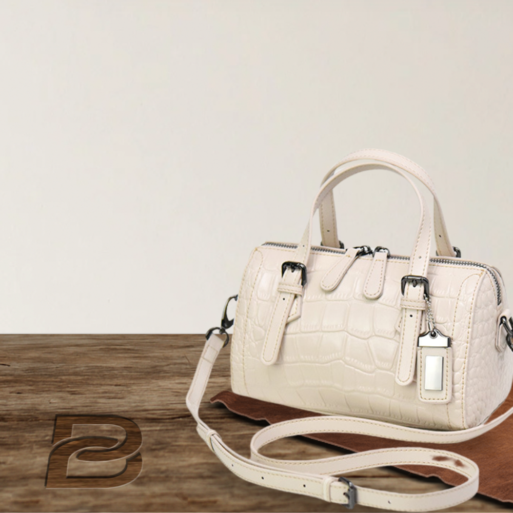 BERK | Cowhide handbag with crocodile pattern