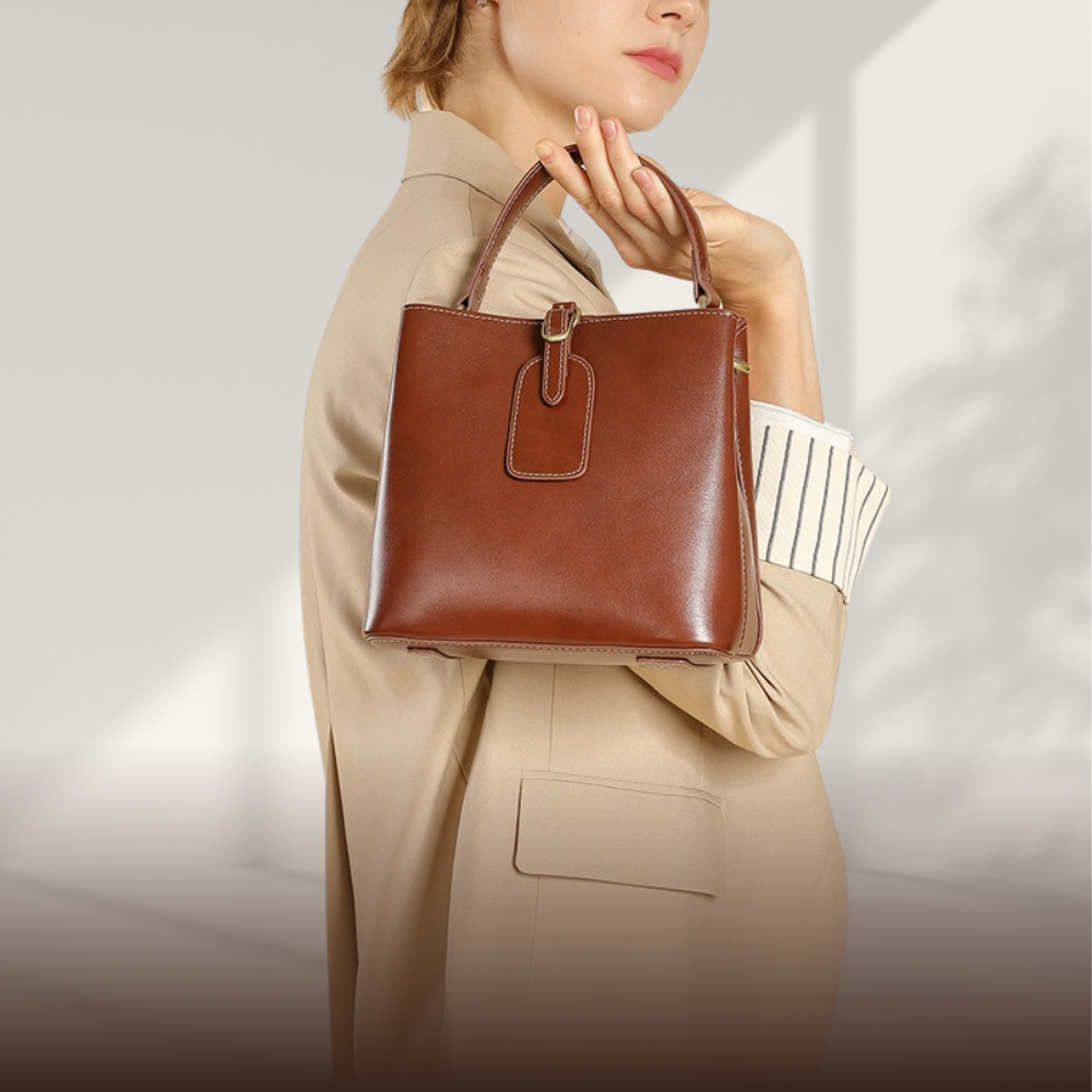 BERK | Mini leather bag with structured top handle