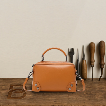BERK | Premium Leather Box Satchel Bag with Dual Zippers