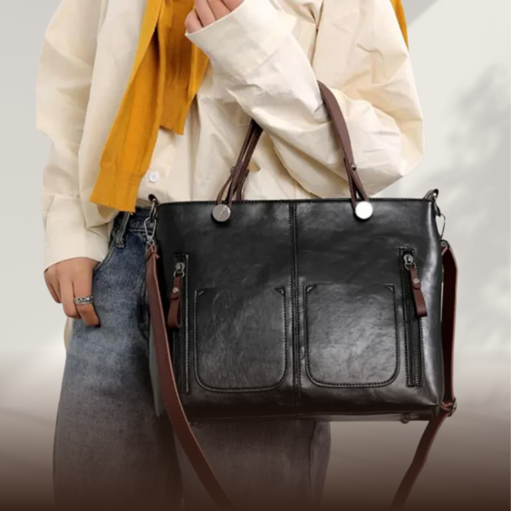 BERK | Vintage Multi-Pocket Leather Shoulder bag