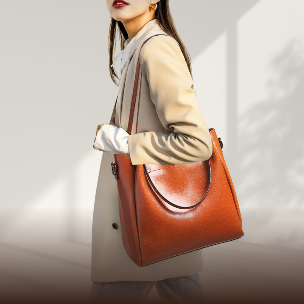 BERK | Premium Leather Large Tote Bag with Shoulder Strap