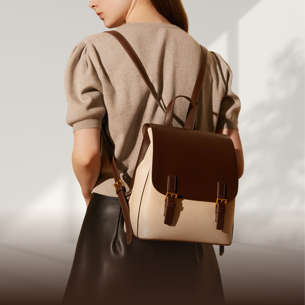 BERK | Two-toned Retro leather backpack