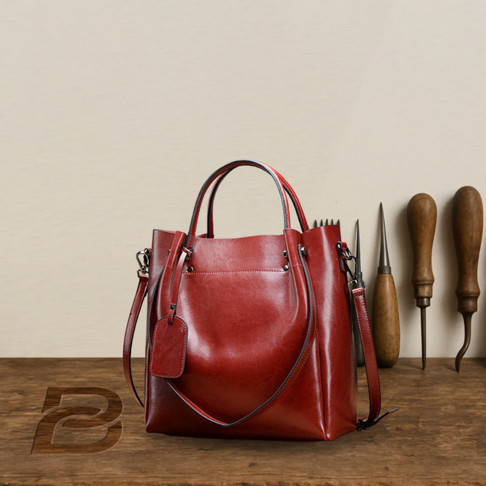 BERK | Premium Leather Large Tote Bag with Shoulder Strap