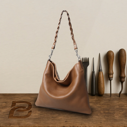 BERK | Banded leather carrier bag with loop