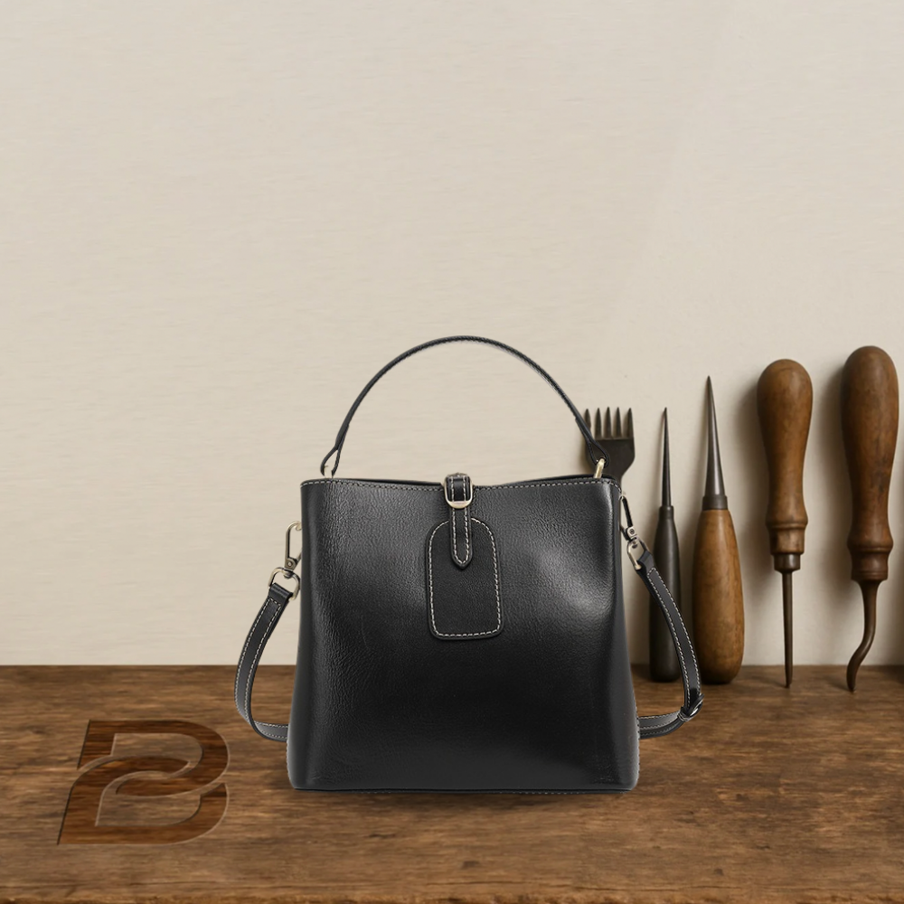 BERK | Mini leather bag with structured top handle