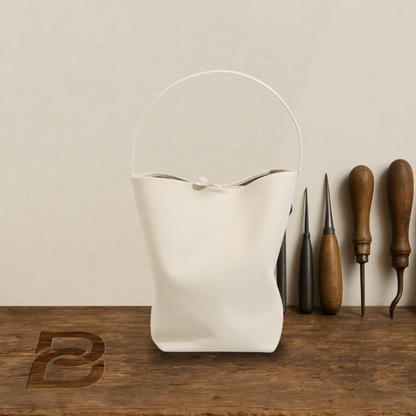 BERK | Leather bucket bag in lazy style
