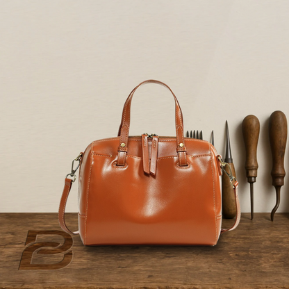 BERK | Structured Leather Satchel Handbag with Detachable Strap