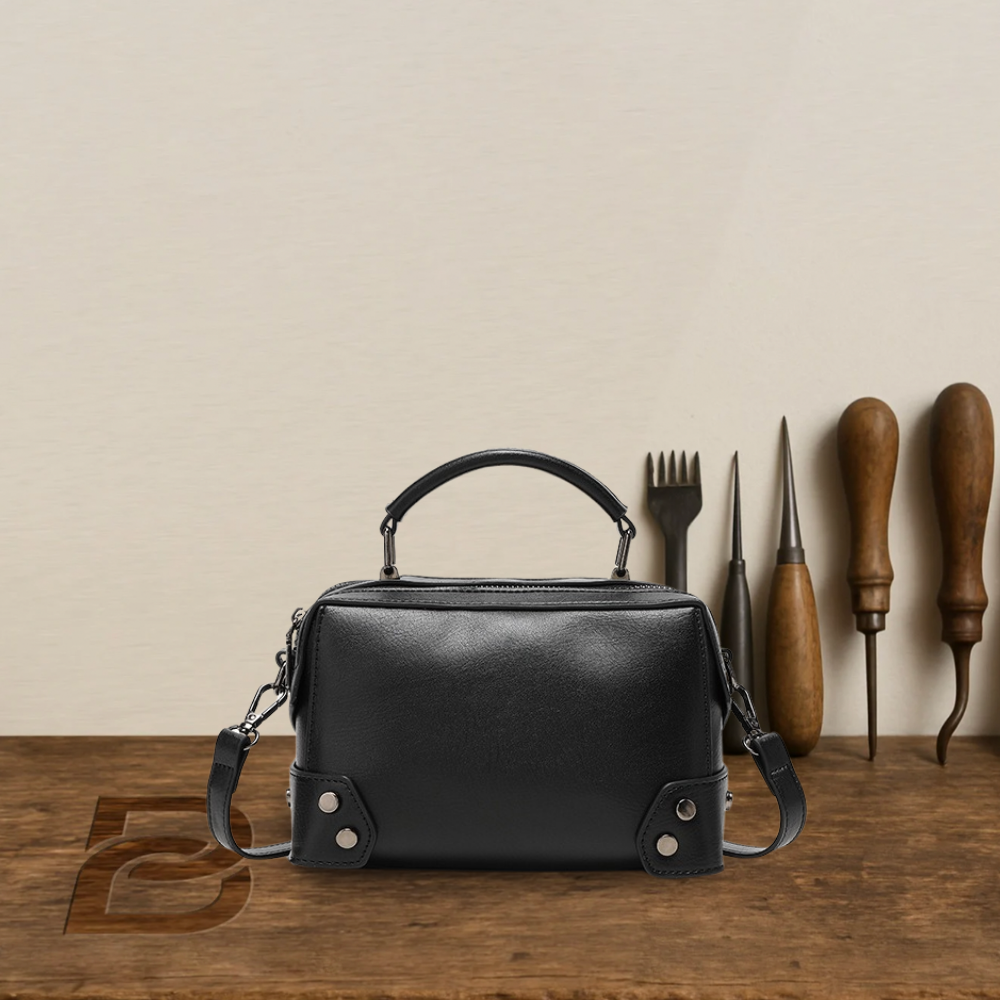 BERK | Premium Leather Box Satchel Bag with Dual Zippers